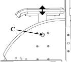 Armrest height adjustment using button