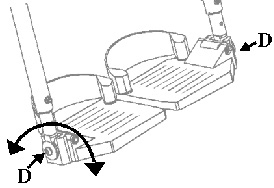 Separate plastic footrests tilt adjustment